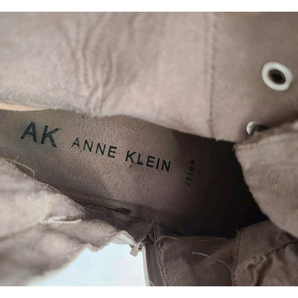 Anne Klein I-Flex Carmine Ankle Boots Size 10M Beige Zip & Lace-Up CARM01F9 - Picture 10 of 11